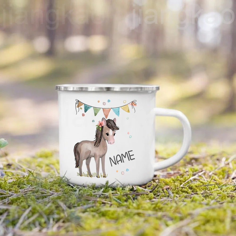 Mug enfant personnalisé animal cartoon émail avec anse - vue 5 sur 7