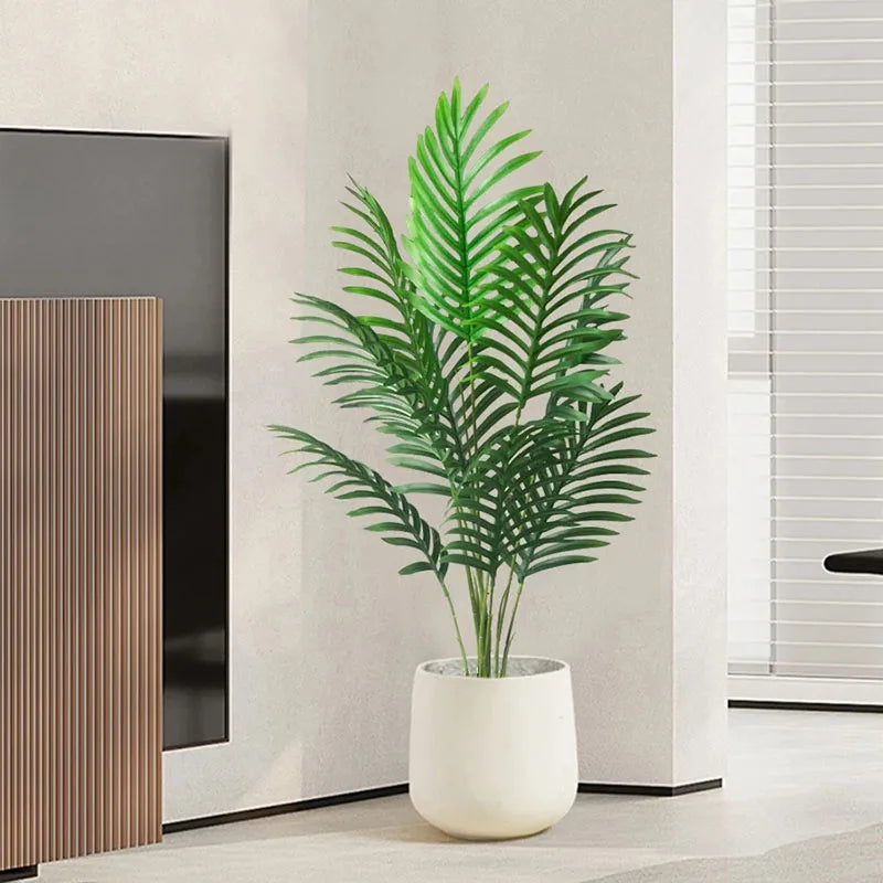 plantes artificielles tropicales palmier et monstera décoration intérieure et extérieure - vue 4 sur 8