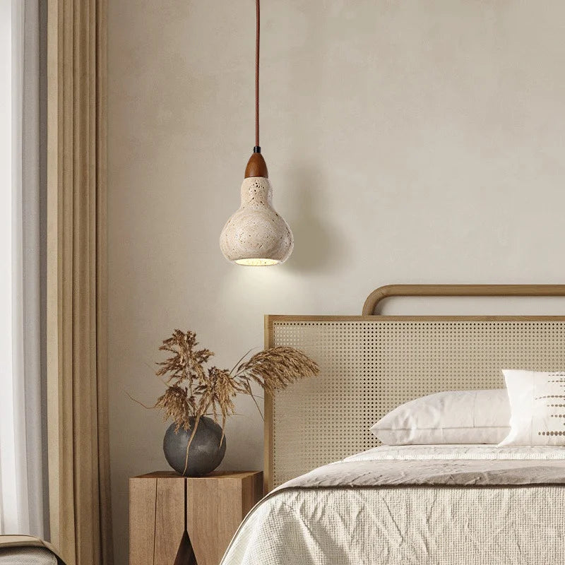 lustre suspendu vintage en pierre naturelle avec led - vue 4 sur 6
