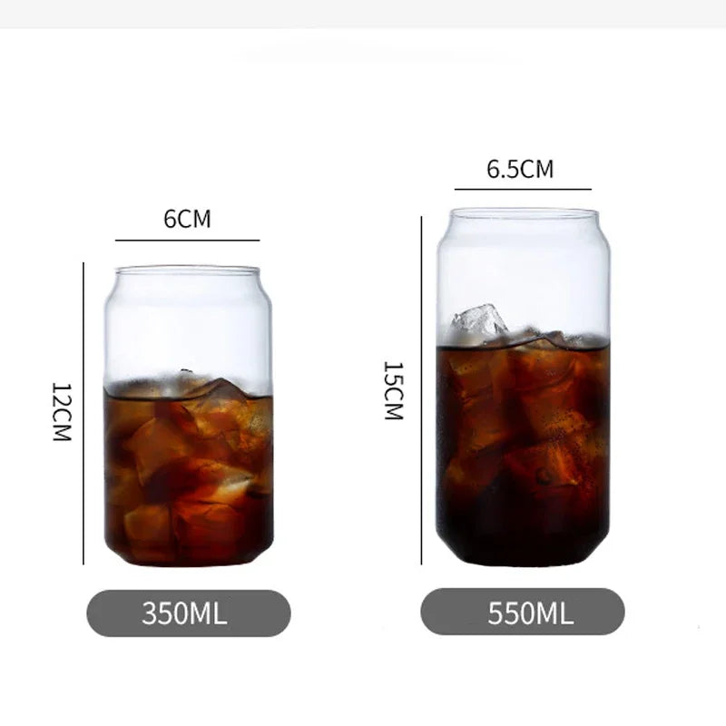 Tasse verre canette couvercle bambou paille borosilicate - vue 7 sur 7