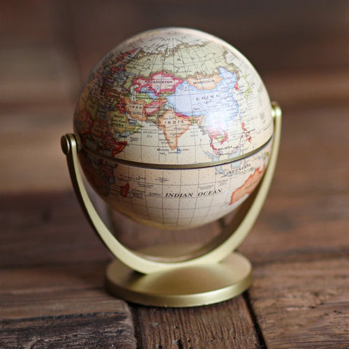 globe terrestre rétro pour enfants apprentissage géographie décoration créative - vue 3 sur 7
