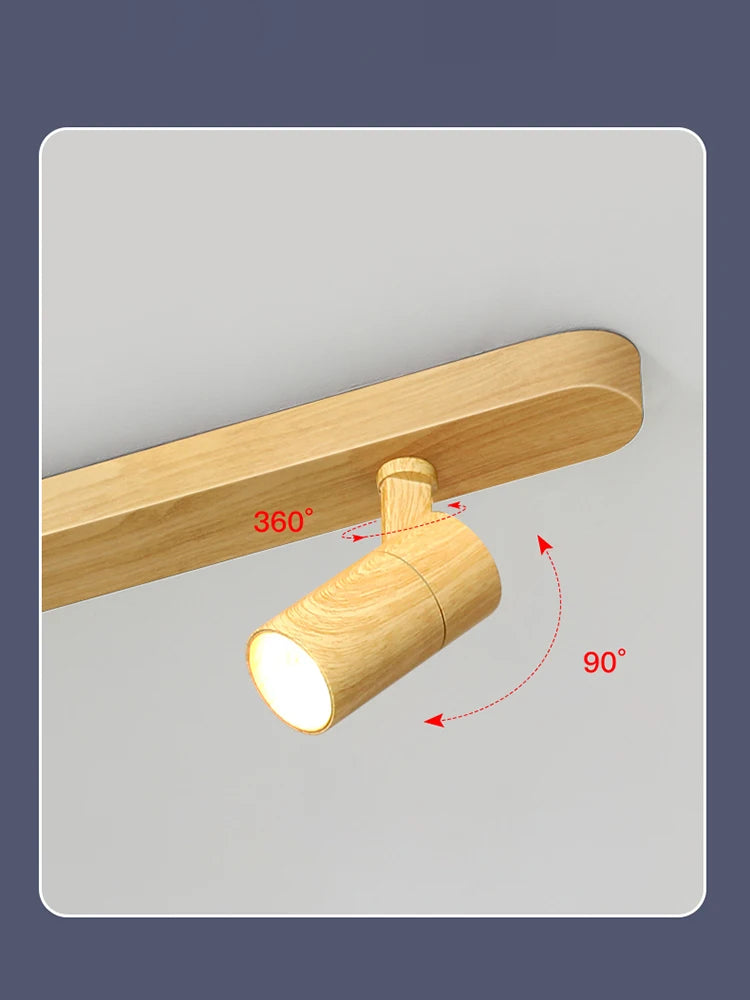 lustre led moderne design imitation bois pour intérieur - vue 7 sur 16