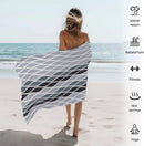 Serviette de plage motif vagues abstraites style marocain