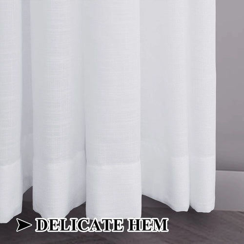 Voilage imitation lin moderne translucide pour salon chambre