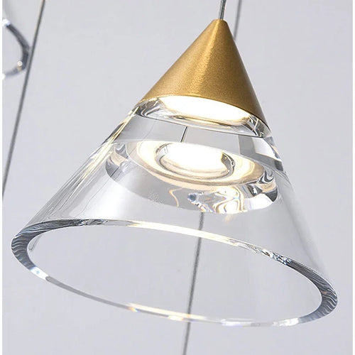 Industrial Pendant Light Fixtures Gold Finish Kitchen Ceiling Lights Crystal Shade Led Chandelier Lustre Christmas Decor Lamp - vue 5 sur 7