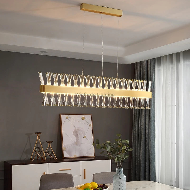 lustre de luxe en cristal winfordo wf-xd009 éclairage d'intérieur - vue 6 sur 10
