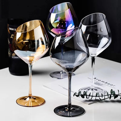 Verres champagne biseautés style nordique effet changeant