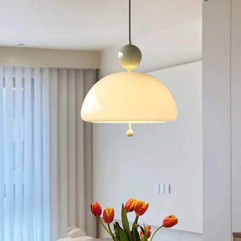 lustre rétro médiéval en verre crème pour intérieur élégant - vue 5 sur 11