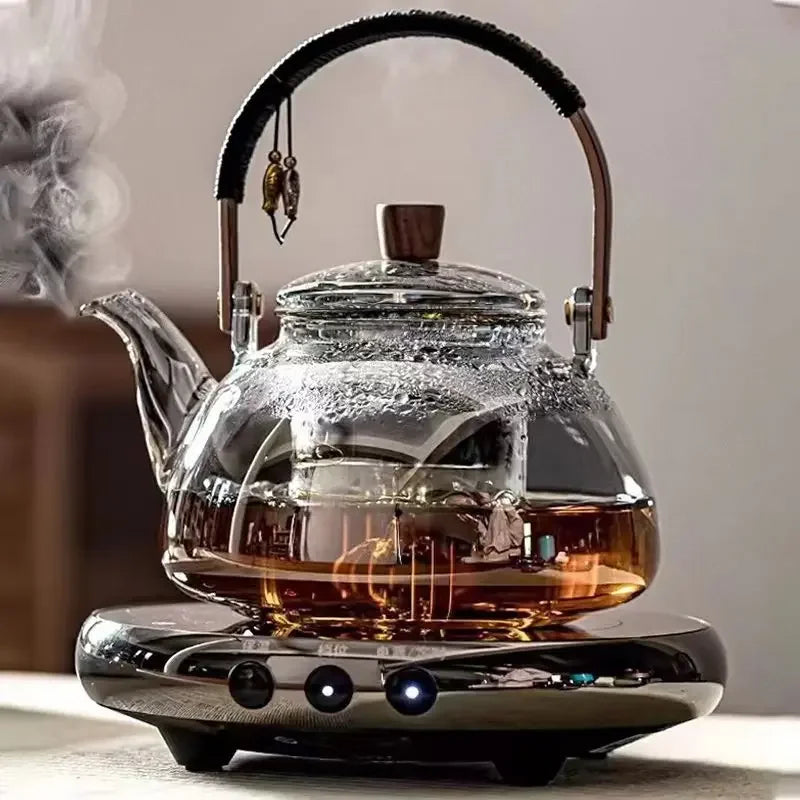 Bouilloire verre résistante chaleur thé moderne 1l