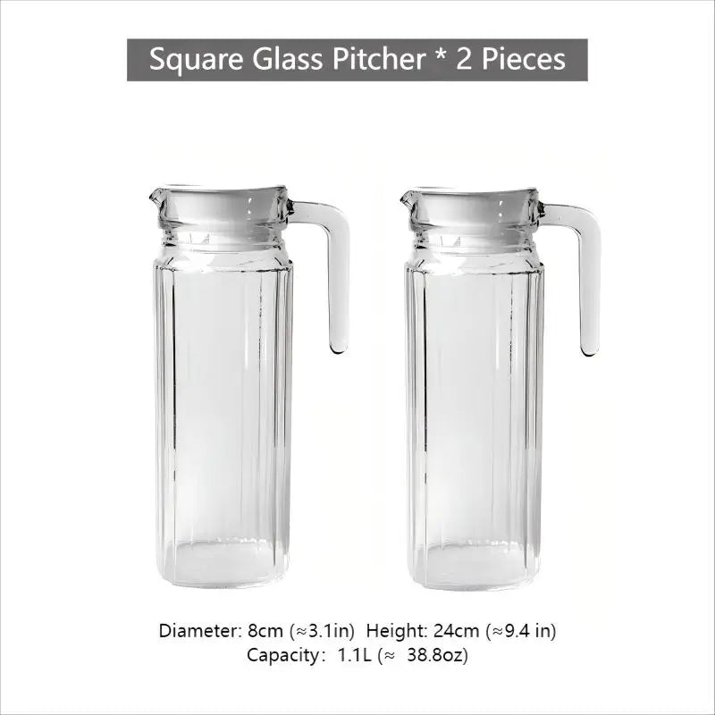 Pichet verre stries carrées carafe eau froide 11l