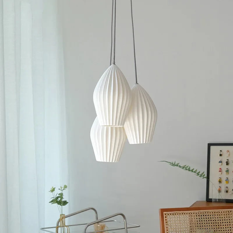 Lamp 3/5 Light Mid Century Pendant Lighting Kitchen Island White Ceramic Cluster Pendant Lights Small Milk Chandelier Vintage - vue 6 sur 10