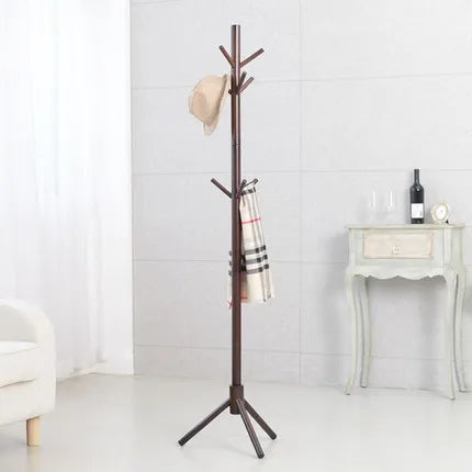 cintres en bois support à chapeaux et manteaux avec crochets - vue 7 sur 9