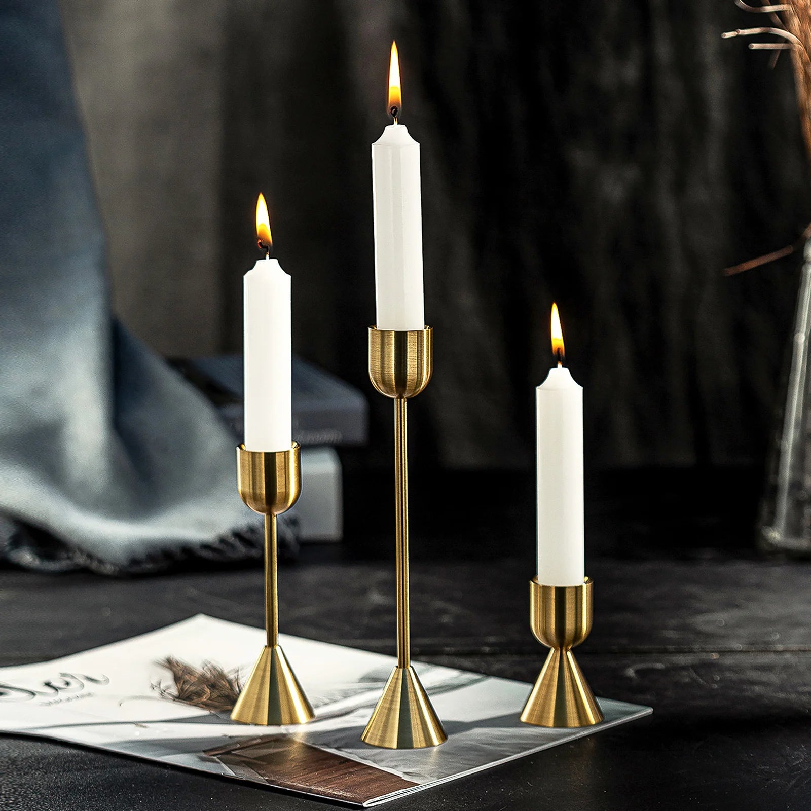 bougeoirs en métal style européen pour mariage et décoration festive