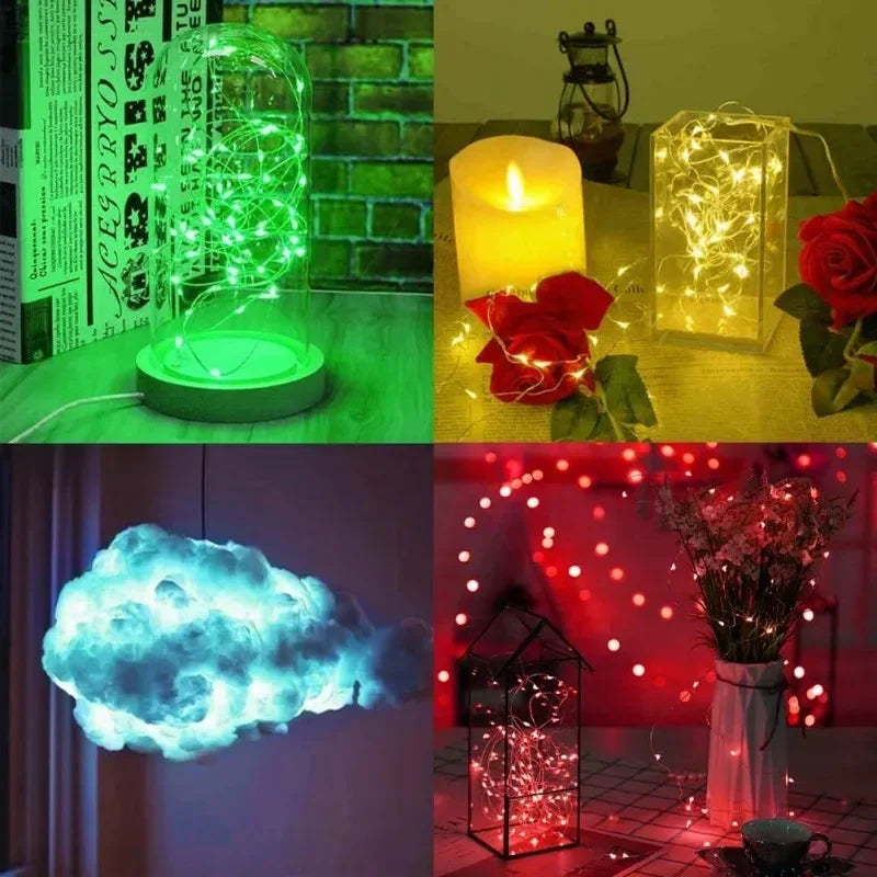 guirlande lumineuse led en fil de cuivre pour décoration festive - vue 7 sur 14