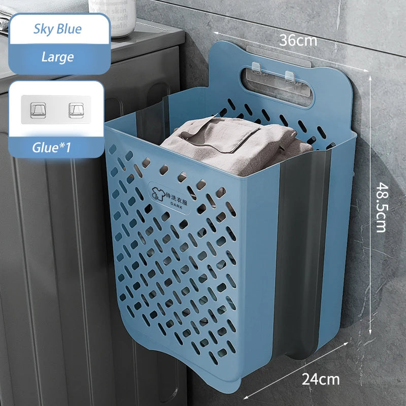 panier de rangement pliable à suspendre pour linge sale - vue 10 sur 19