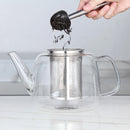 Théière verre borosilicate 1 5l infuseur inox amovible