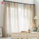 Voilage aspect lin style japonais rideau fenetre salon