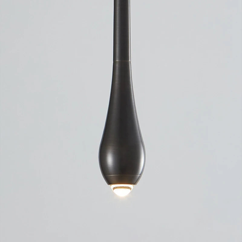 suspension moderne à led avec intensité variable en laiton et cuivre - vue 5 sur 8