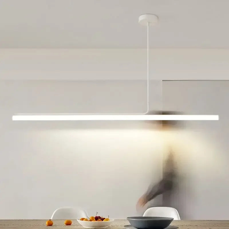 SANDYHA Nordique Design Minimaliste Bande Suspension Art Long Tube Lustre Salon Salle à Manger Cuisine Île Luminaires