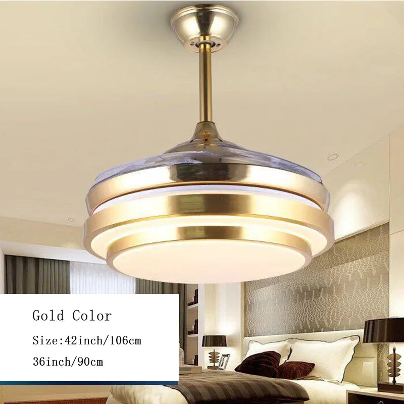 ventilateur de plafond moderne avec lumières et télécommande - vue 3 sur 8