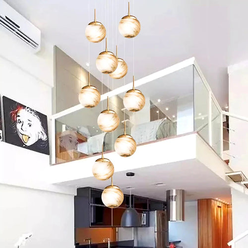 Lustre d'escalier moderne éclairage intérieur plafonnier pour salon éclairage intérieur