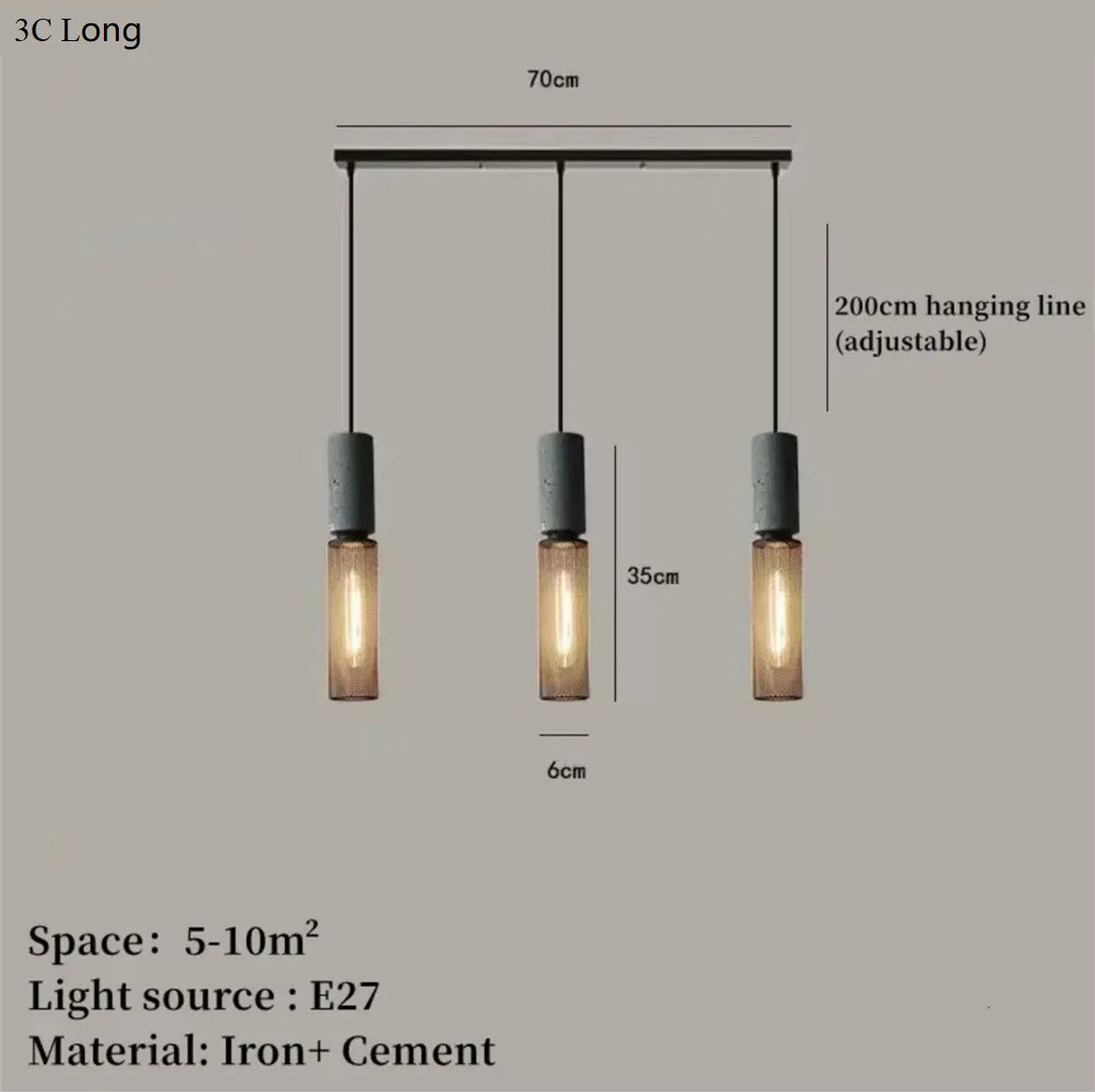lampe suspendue en béton industriel avec abat-jour en fer - vue 12 sur 29