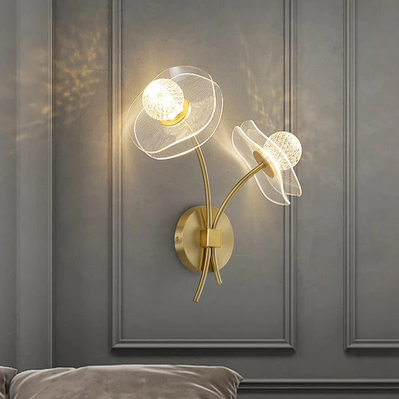 Modern Led personalized decoration lotus leaf garden wall lamp, bedside bedroom, living room, staircase, corridor, kitchen backg - vue 3 sur 23
