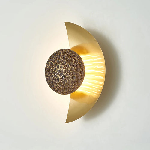 applique murale vintage en bronze et fer en forme de lune