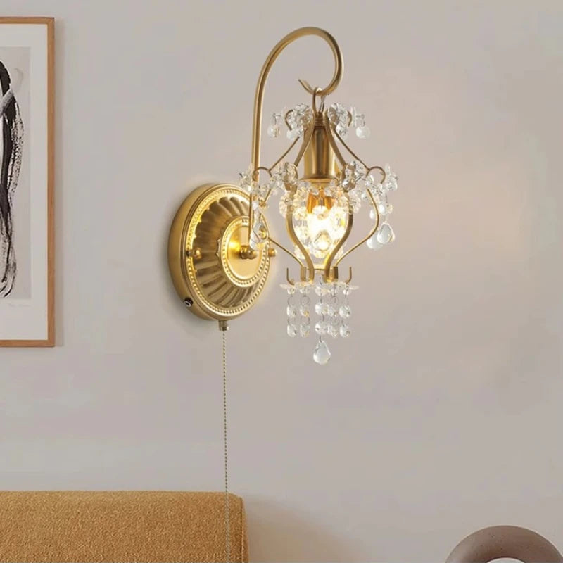 applique murale rétro en cristal pour décoration intérieure élégante - vue 4 sur 7