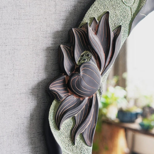 miroirs décoratifs ovales adhésifs rétro pour décoration murale - vue 5 sur 7