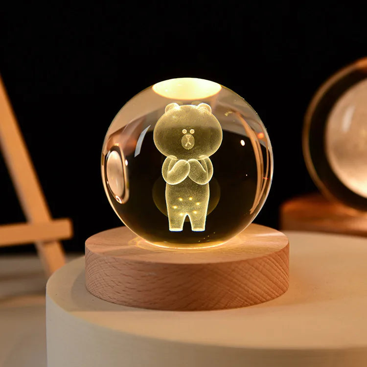 boule de cristal 3D système solaire gravé cadeau décoratif - vue 17 sur 32