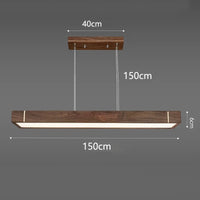 Lustre led modernes design bois foncé pour décoration intérieure