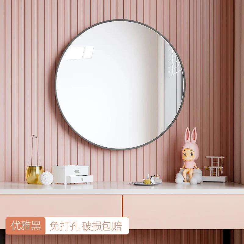 miroir décoratif nordique rond pour salle de bain - vue 8 sur 8