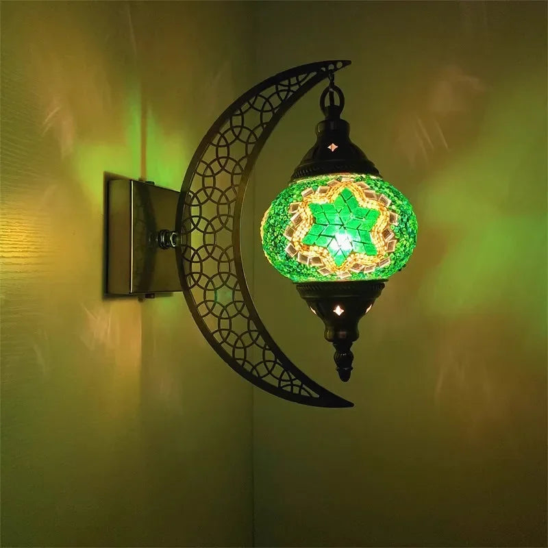 applique murale rétro bohème en forme de lune décorative artisanale - vue 9 sur 14