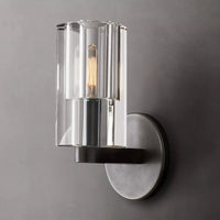 Modern brass LED wall lamp, indoor transparent crystal lamp, household decoration, bedside living room