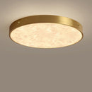 plafonnier luxueux en laiton led monté en marbre circulaire