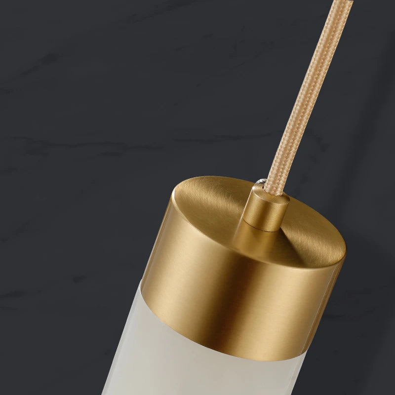 suspension LED en marbre et laiton avec cordon réglable nordique - vue 5 sur 10