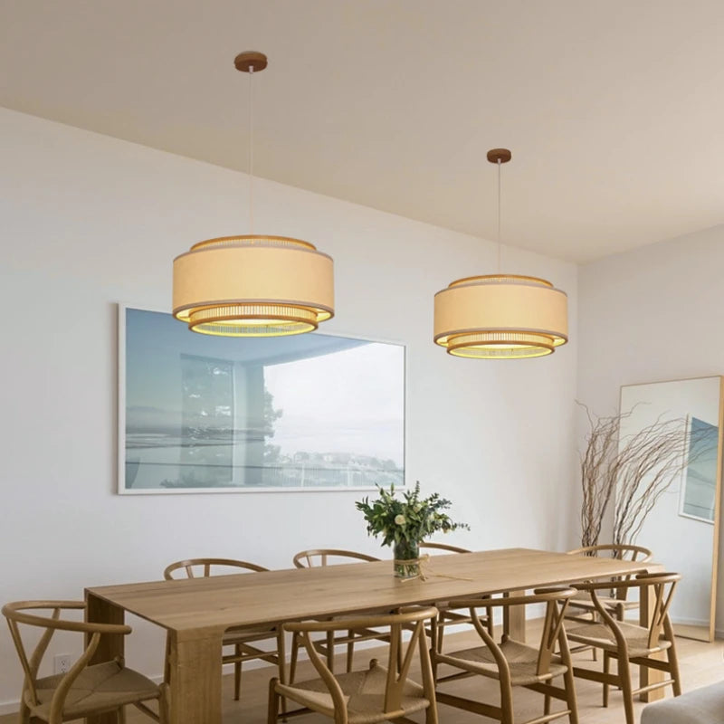 lustre en bambou style japonais pour intérieur zen - vue 3 sur 12