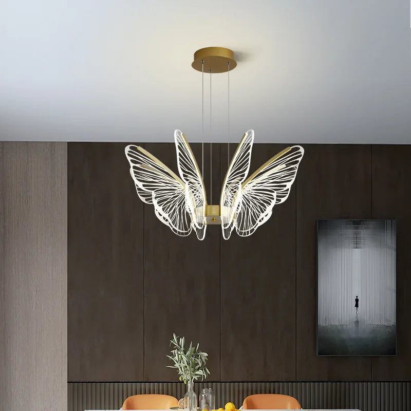 lustre papillon moderne en acrylique pour décoration intérieure - vue 6 sur 8