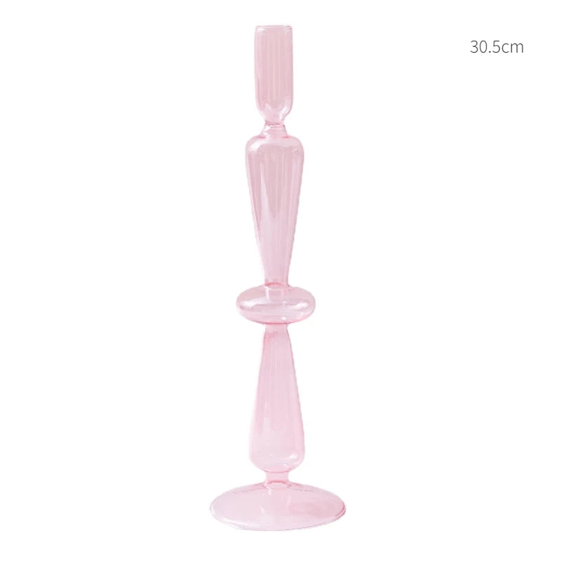 bougeoir en verre conique pour table de mariage et décoration nordique - vue 18 sur 28