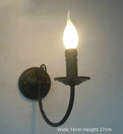lustre vintage en fer forgé avec bougie et métal noir - vue 11 sur 10