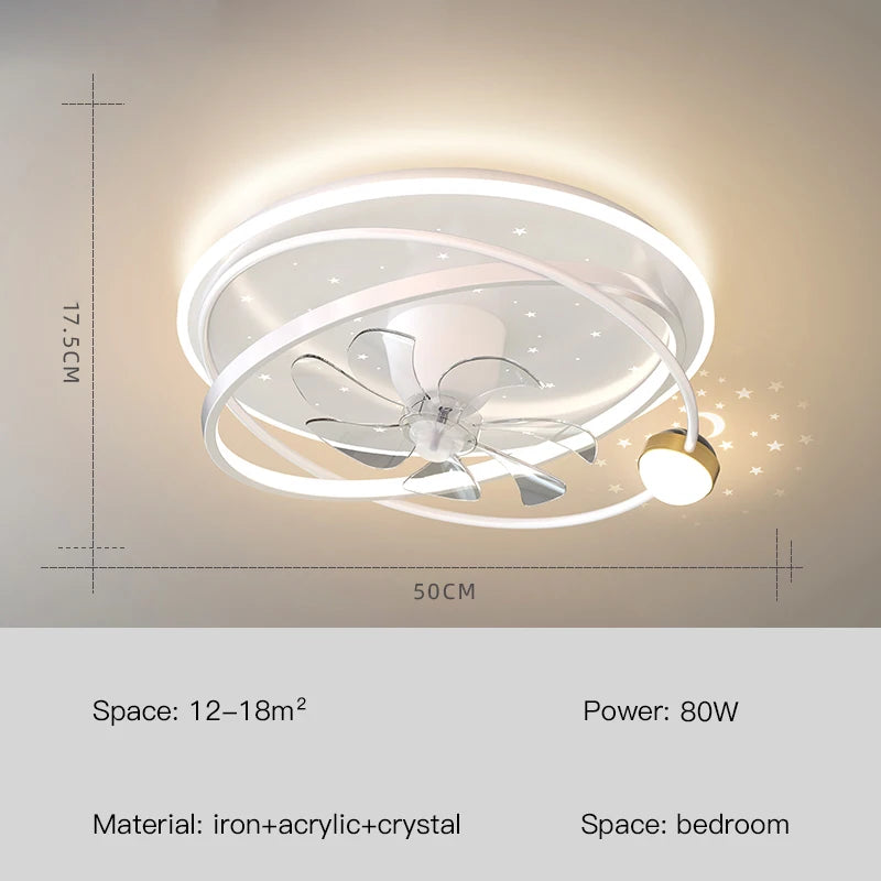 lustre moderne avec lumières et ventilateur intelligent pour intérieur - vue 10 sur 10