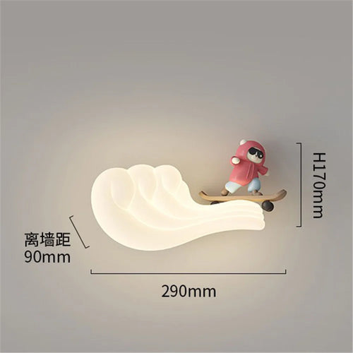 applique murale led baleine et voilier pour enfants avec couleurs changeantes