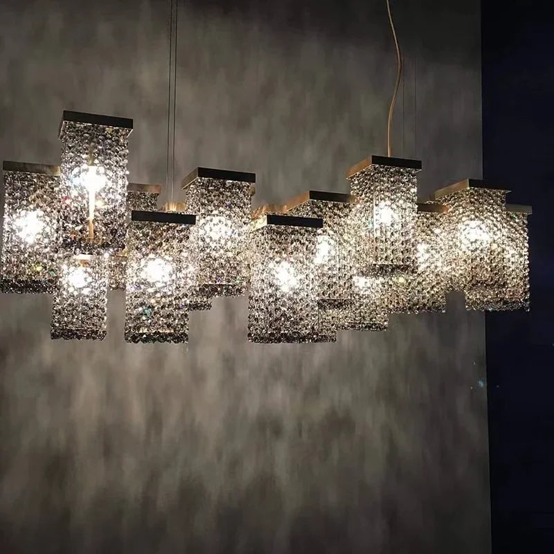 lustre moderne en cristal pour décoration élégante et raffinée - vue 4 sur 11