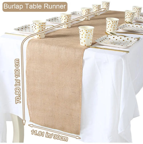 Chemin de table en lin style champetre rustique