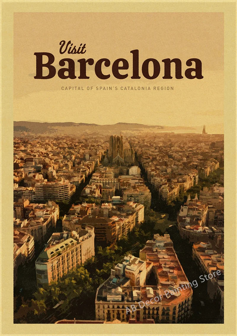 affiche vintage de voyage pour passionnés de tourisme