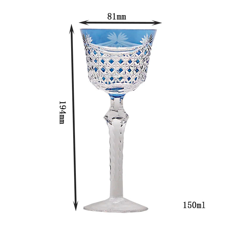 Verres à vin antique gravés main pied travaillé