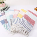 serviette de plage turque rayures franges seche rapide