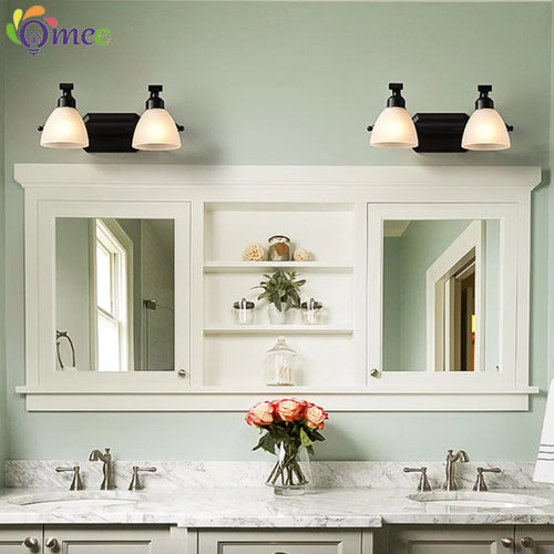 OMEE applique murale LED moderne AC90-260V applique murale salle de bains Vintage miroir lumières luminaire applique noir Bronze éclairage