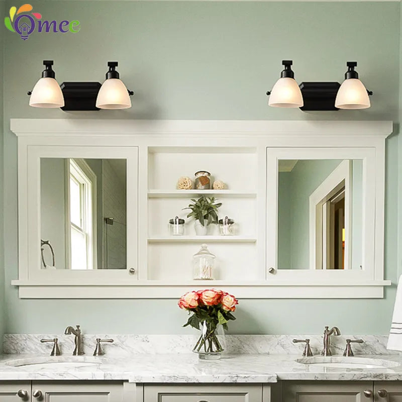 OMEE applique murale LED moderne AC90-260V applique murale salle de bains Vintage miroir lumières luminaire applique noir Bronze éclairage - vue 5 sur 12